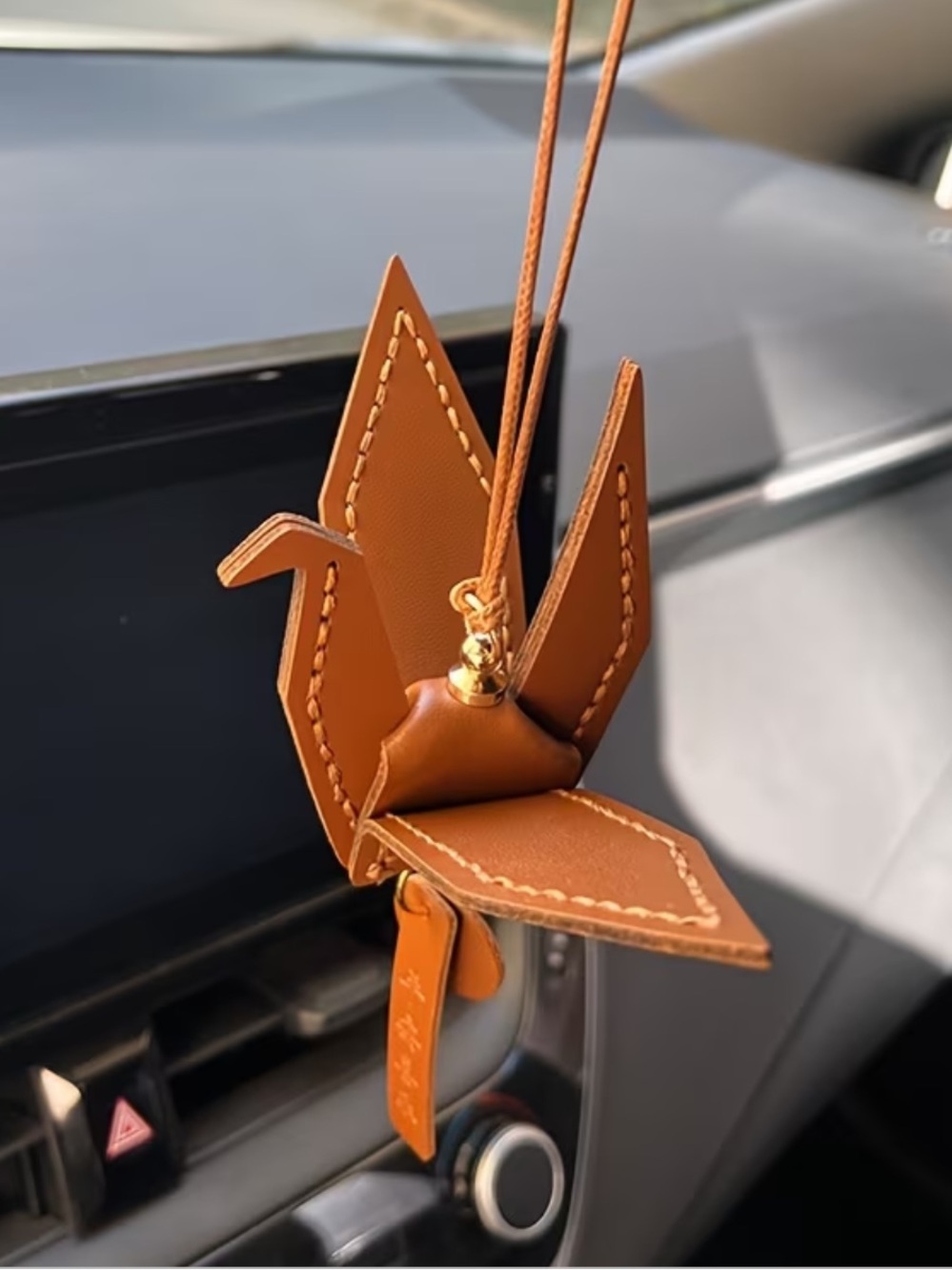 DIY Faux Leather Origami Crane Hanging Charm Craft Kit